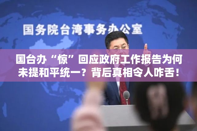 国台办“惊”回应政府工作报告为何未提和平统一？背后真相令人咋舌！