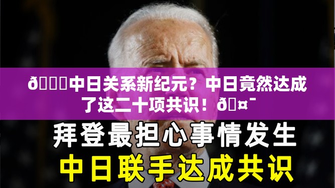 🚀中日关系新纪元？中日竟然达成了这二十项共识！🤯